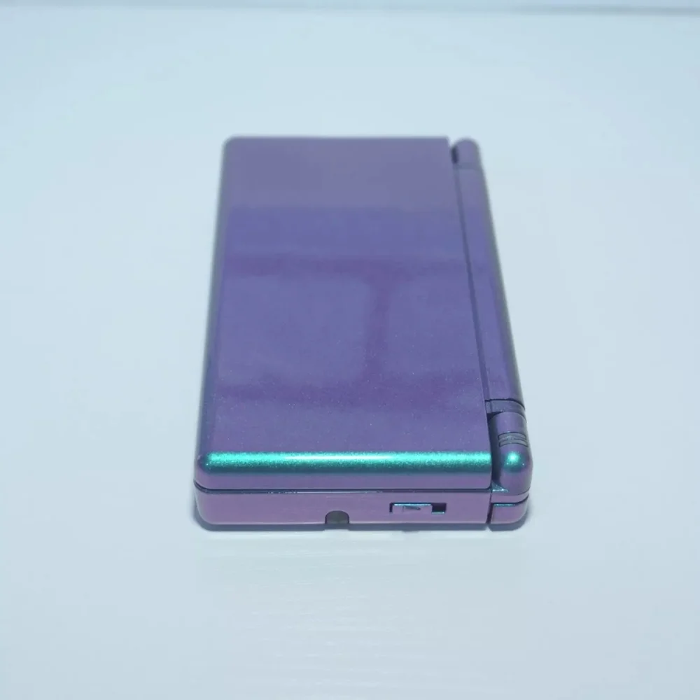 Nintendo DS Lite Shiny Metallic Chameleon Green / Purple Handheld Game System